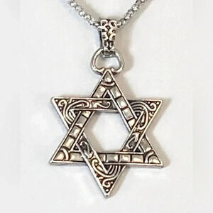 Men’s Judaism Star of David Pendant 22” Necklace NWT